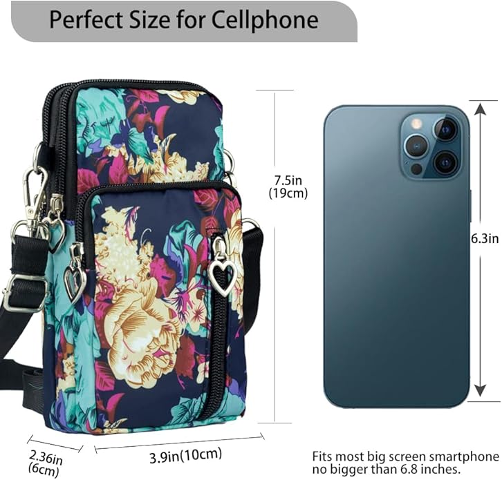 JANKS Small Crossbody Bag for Women - Mini Phone Purses with Crossbody Strap and Wallet - Nylon Arm Bag