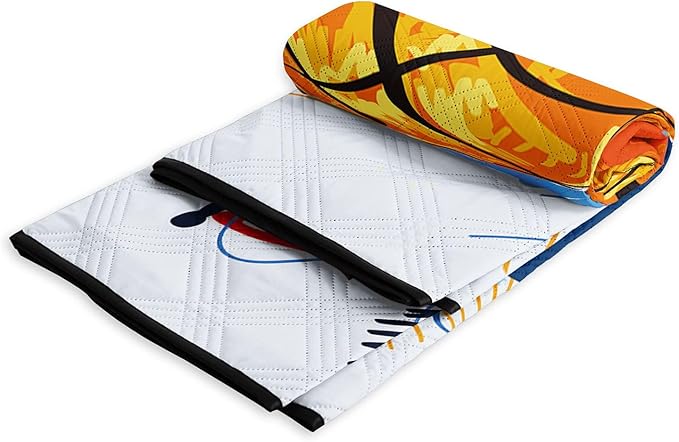 Outdoor Picnic Blanket,Portable Sandproof Waterproof Picnic Mat,Painted Basketball Printed Camping Beach Mat for Sand and Wet Grass Hiking (Painted Basketball S)