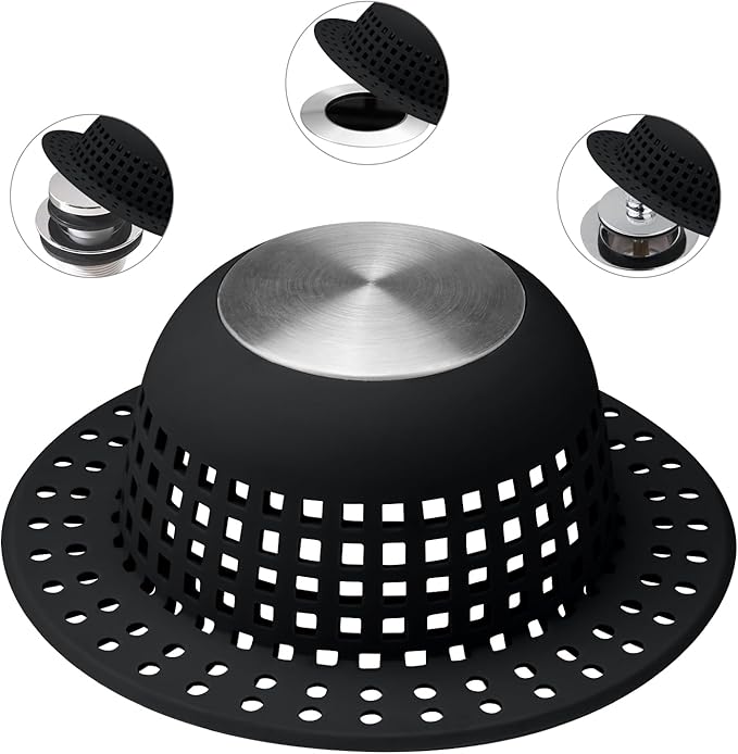 Shower Drain Hair Catcher Bathtub Drain Cover Shower Protector for Pop-Up & Regular Drains