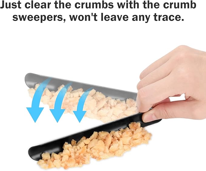 Crumb Sweepers, Restaurant Crumbers for Servers, Stainless Steel Crumb Scraper, Table Crumber Tool for Waiters, Waitresses and Servers, Crumber for Server, Waitress Accessories (2 PACK, Black)