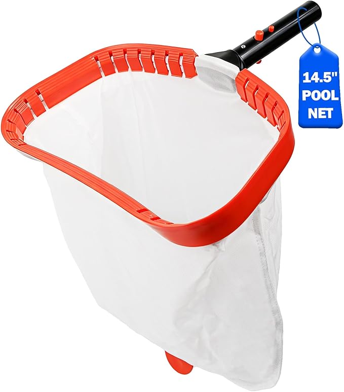 14'' pool net, Pool Skimmer Net with Ultra Fine Mesh Netting Bag, Aluminum Frame, Super Extra Fine Nylon Net, Spa Pool Cleaning Net, Skimmer for Sand, Silt, Leaves, Remove The Finest Debris (No Pole)