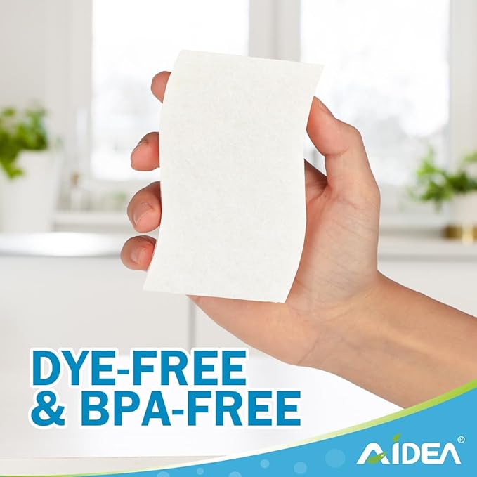 AIDEA Non-Scratch Scrub Sponge - 6 Count, Kitchen Sponges, Natural Sponge for Non-Stick Cookware, Cellulose Sponges for Dishes, Cleaning Power for Kitchen, Bathroom, Household