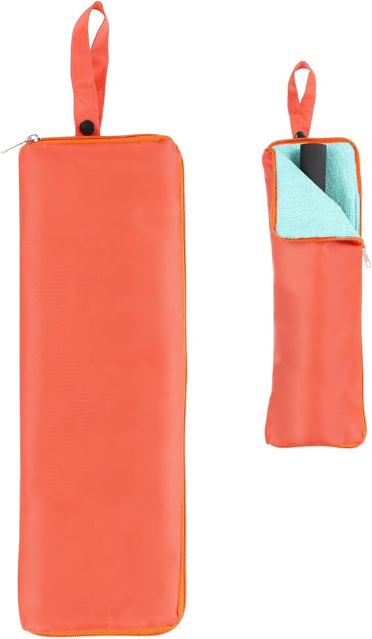 uxcell Wet Umbrellas Bag, 11 x 5 Inch Waterproof Oxford Cloth Reversible Umbrellas Sleeve Cover Portable Waterproof Case for Wet Travel Folding Umbrellas Travel Home Outdoor, Orange