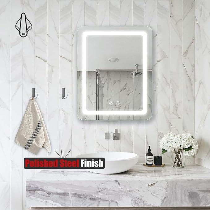 JQK Self Adhesive Towel Hook Chrome, No Drill Stick on Coat Robe Clothes Wall Hook for Bathroom Kitchen Garage 4 Pack, 304 Stainless Steel Polished Steel, ATH110-CH-P4
