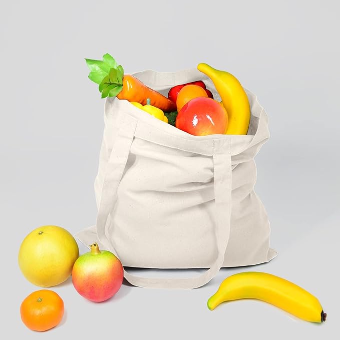 NPBAG 200 Pack 15'' X 16'' Natural Cotton Tote Bags, Lightweight Blank Bulk Cloth bags with 1pc of PTFE Teflon Sheet