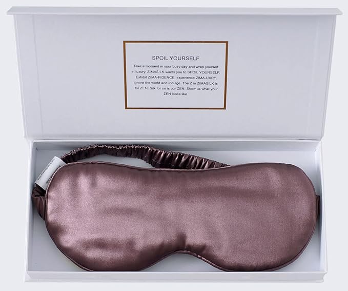 ZIMASILK Adjustable 100% 22 Momme Mulberry Silk Sleep Mask for Sleeping, Filled with Premium Mulberry Silk, Softest & Breathable Eye Sleeping Mask (Plum Wine)