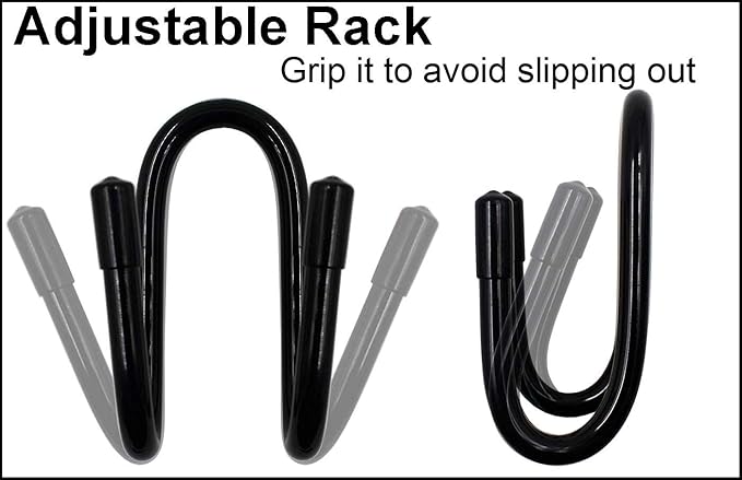 YYST Flexible Over The Seat Hard Hat Rack Holder Back Seat Hanger Headrest Hanger Headrest Hook (Black X 2 Pack)