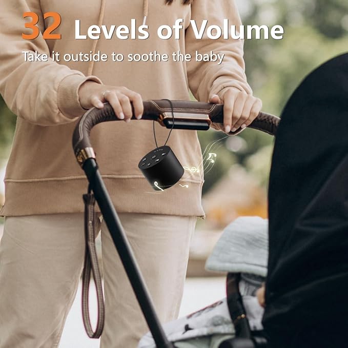 Color Noise Sleep White Noise Portable Sound Machines with 30 Soothing Sounds 32 Levels Volume Compact 4 Timer Options Auto-Off and Memory Function for Travel Home Everyone