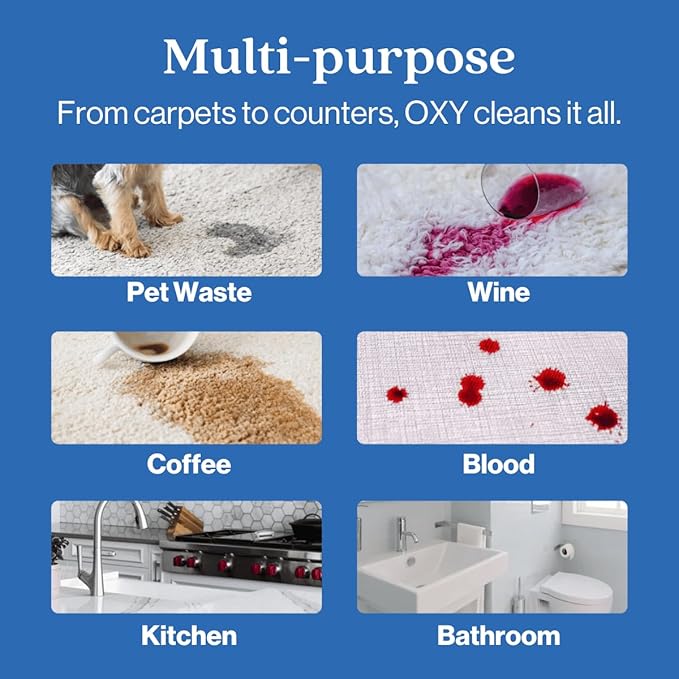 Oxy Pet Carpet Cleaner Spray | Pet Stain Remover for Pet Urine, Cat Pee, Dog Poop | Deep Spot Treating Action on Carpeting, Upholstery, Laundry, Pet Beds & More (128 Fl Oz)