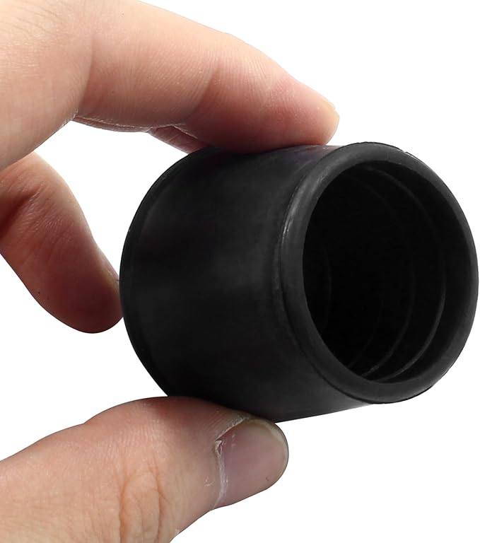 8Pcs 1-1/8 Inch (28mm) Chair Leg Tips Caps, Round Rubber Non-Slip Folding Chair Leg End Caps Black Furniture Table Feet Caps Floor Protector Cover for Hardwood Floors