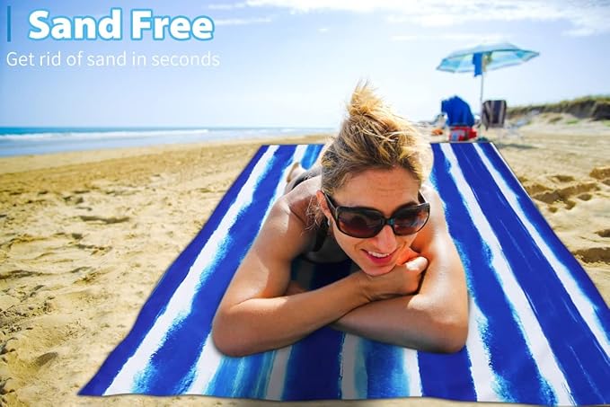 TwoYek 2 Pack Microfiber Thin Beach Towel Lightweight 71x32 Oversized Extra Large Sand Free Towels Quick Dry for Travel Pool Yoga Gym Sports Beach Accessories Vacation Essential Gift