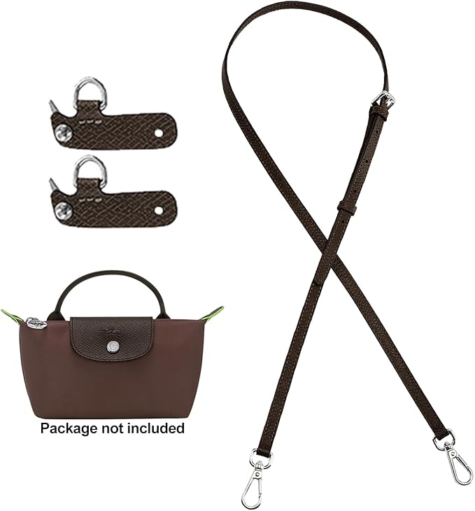 Jiesinlov Leather Bag Shoulder Strap Replacement Crossbody Adjustable Conversion Kit Fit for Mini Pouch