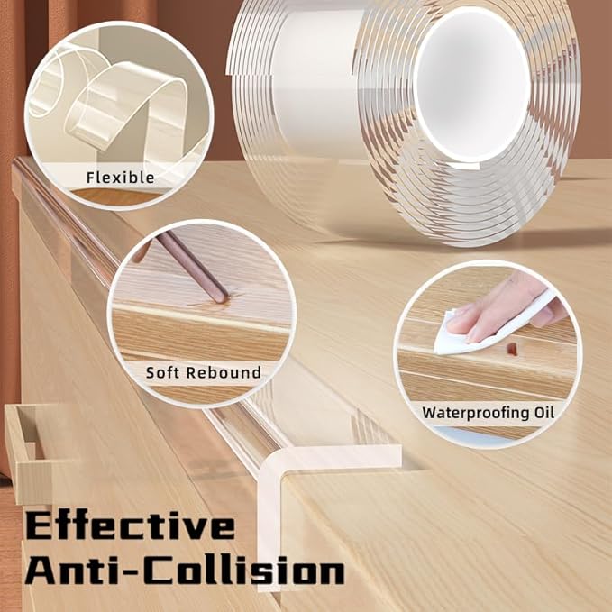 Clear Soft Corner Protectors for Furniture Strip, 1.57 in x 13.12 FT, Sharp Edge & Table Bumper, Window Edge, Wall Protector, Soft Corner Guards Safe for Proof, Table Corner Protectors in Family