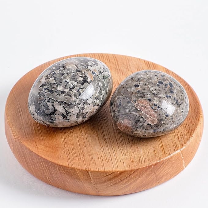 Polished Yooperlite Crystal Stones - 2 Pcs of 1.2" Worry Stone for Anxiety, Pocket Palm Stone Super Large Handpicked Natural Tumbled Gemstones for Meditation, Reiki, Chakra Healing, Home Decor