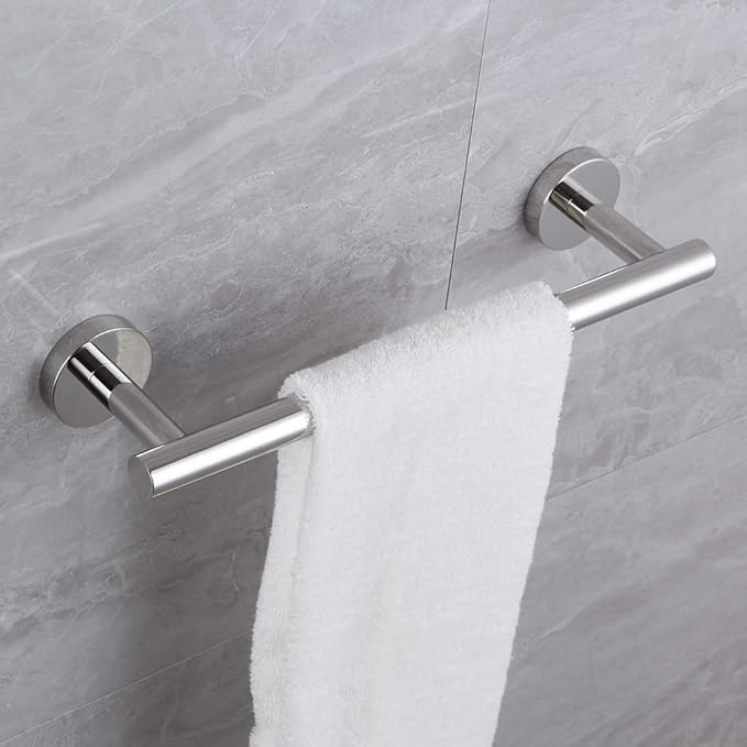 kimzcn 12-Inch Towel Bar SUS 304 Stainless Steel Towel Rack Wall Mounted Towel Rail Towel Rod for Bathroom Modern Style Polished Finish