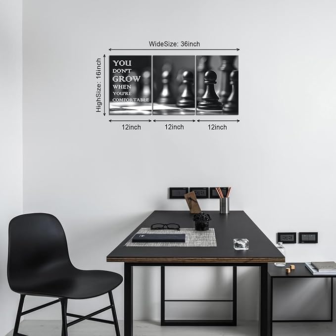 KAWAHONE Inspirational Canvas Wall Art, Black and White Art Wall Art Motivational Wall Art Decoration Positive Quotes Posters Prints for Living Room Bedroom, Office Decor, Gallery-Wrapped Canvas Art Set Framed Ready to Hang