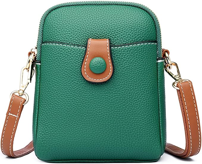 Mudono Small Crossbody Bag for Women Genuine Leather Cell Phone Purse Lightweight Shoulder Bag Vintage Daily Wallet Bag