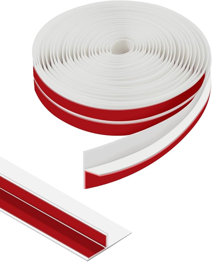 Orghtin White T-Shaped Silicone Seal Strip, 10FT x 1.37IN Weather Stripping Door Seal Strip, Windproof & Soundproof Door Draft Stopper