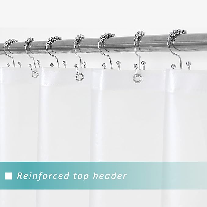 Mrs Awesome Extra Long Shower Curtain Liner with 6 Magnets 72 x 84 inch, Frosted PEVA 8G Heavy Duty Thick Plastic Shower Curtain, Waterproof, 72x84, Frost