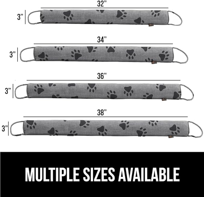 GORILLA GRIP Door Draft Stopper for Bottom of Doors, Sweep Weather Stripping Seal Noise, Cold Air Blocker, Soundproofing, Warmth Sealer, Easy Install Gap Filler, Home Essentials, 34 Inch, Paw Prints