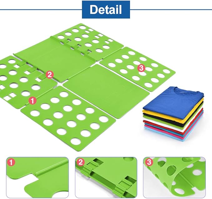 BoxLegend T Shirt Folding Board T Shirt Clothes Folder Laundry Organizer Easy and Fast for Kid and Adult to Fold Clothes Green