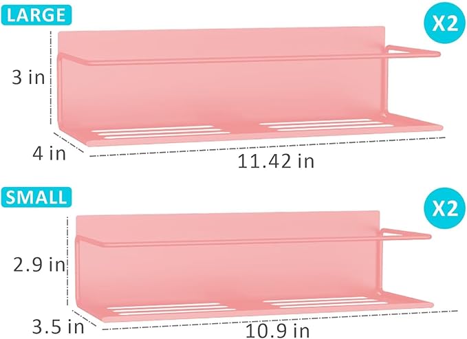 Magnetic Spice Rack For Refrigerator Magnetic Fridge Shelf For Kitchen Spice Organizer Magnetic Shelf For Fridge Space Saving Pink 4 Pack