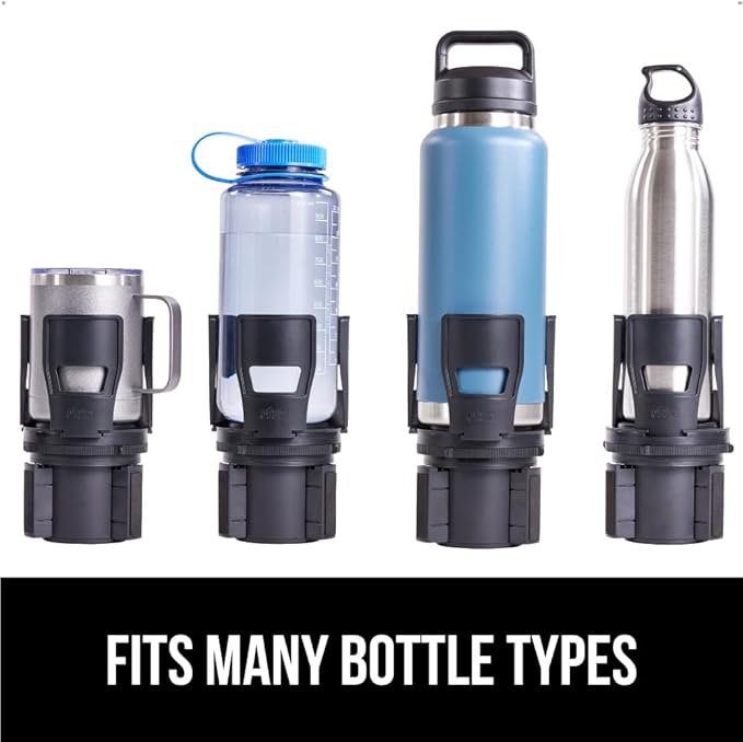 GORILLA GRIP Patent Pending Car Cup Holder Expander, Keeps Large Drink Cups Secure, Expands Fits Yeti, HydroFlask, Stanley 18 to 48oz Large Water Bottles, Coffee Mug, Adjustable Insert, Onyx Black