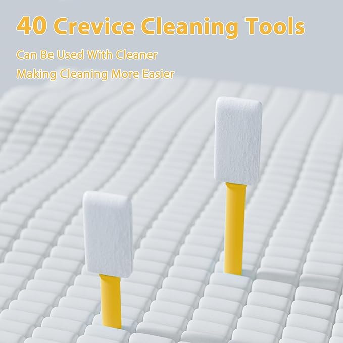 Lumkew 40pcs Crevice Cleaning Brush Tool, Disposable Toilet Brush for Toilet Seat Gaps, Crack and Crevice Cleaner Tool (Orange)