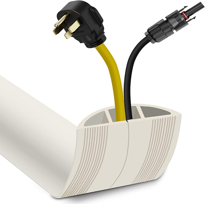 JAHOMFAI Floor Cord Cover 10FT Cord Covers for Wires on Floor Protect Wires & Prevent Trip Hazards, Easy to Cut for Home, Office, School, Concerts, Cavity W0.6in x H0.32in