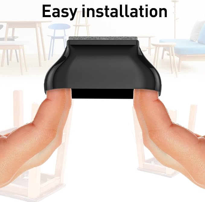 3/4" x 1 1/2" Rectangle Chair Leg Protectors for Hardwood Floors, Silicone Covers to Protect Wood Tile Floors Felt Pads Furniture Leg Caps Reduce Noise. Easy to Move. 16PCS Black.