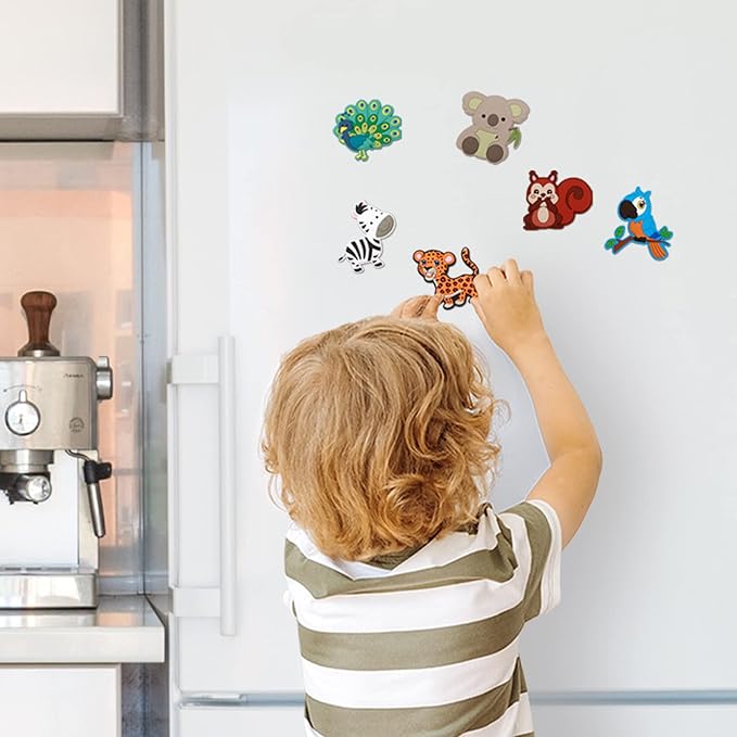 SUPINEEDO Kids Magnets for Fridge, Cute Animals Fridge Magnet for Toddlers 1 Baby Educational Refrigerator Magnets Children Gift, Full Back Toddler Magnets, 231123