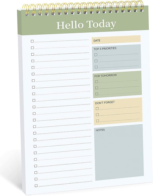Taja To Do List Notepad - To Do List Notebook for Work with 52 Sheets, 9.8" x 6.5", Undated Daily Planner Perfect for Daily Tasks and Goal Setting, Notepad Suitable for Office, Home & School - Green