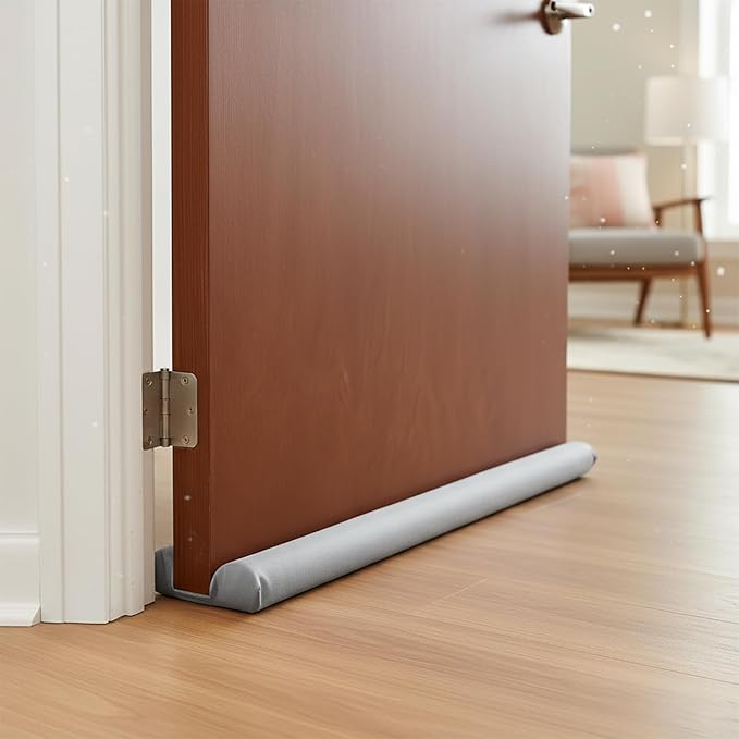 Door Draft Stopper Seal Strip — Under Door Noise, Dust, and Weather Blocker — Adjustable, Cut to Fit for Doors & Windows, Easy Install