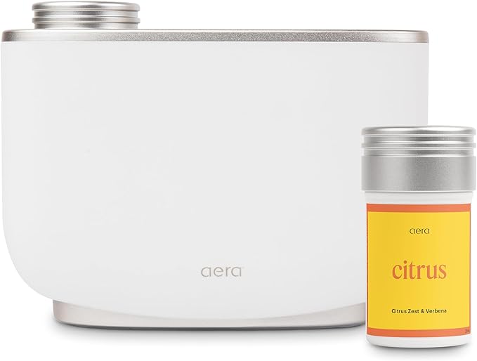 AERA Smart Home Fragrance Diffuser and Citrus Scent Refill Bundle - Alexa Compatible, Hypoallergenic, Family and Pet Safe, App Controlled