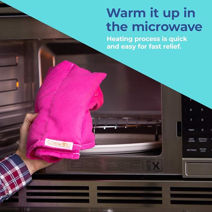 Microwave Heating Pad for Pain Relief, 9 x 22 Multipurpose Pads, Natural Buckwheat and Lavender Mix, Hot/Cold, Aromatherapy, Made in USA (Pink)