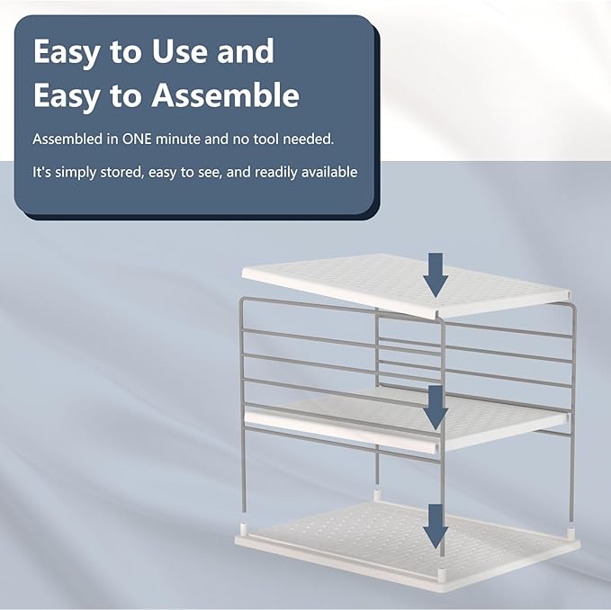 WANCHIY Pantry Organizers and Storage, Foil and Plastic Wrap Organizer- Divided Compartment Holder for Aluminum Foil&Wraps&Baggie Boxes, Upgraded Shelf Organizer for Pantry Organizer, Pantry Storage