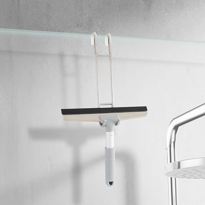 NINETREX Shower Door Hooks,Towel Hooks for Bathrooms Frameless Glass Door,Heavy Duty SUS 304 Stainless Steel Hook for Towels,Squeegee,Loofah,Shaver,Robe,2 Pack,Silver,10Inch