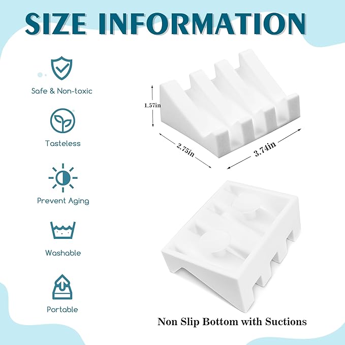 Self-Draining Soap Dish, Silicone Suction Cup Soap Holder, Bathroom Soap Dish for Bar Soap, Extends Soap Life, for Bathroom, Bathtub, Kitchen Sink, White - 2 Pack