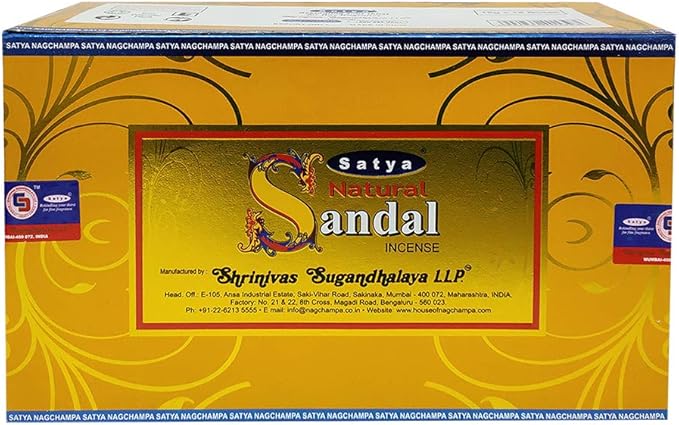 Natural Sandal Incense Sticks and Incense Stick Holder Bundle Insence Insense Satya Incense