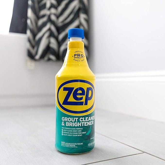 Zep Grout Cleaner and Brightener - 32 oz (Case of 2) - ZU104632 - Deep Cleaning Formula Removes Old Stains from Grout