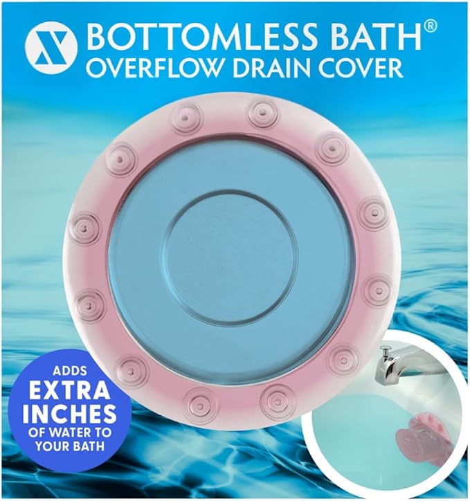 SlipX Solutions Bottomless Bath, Essential Overflow Drain Cover for Bathtub, Best Bath Accessories for Women, Adds Inches of Water to Your Tub for Deeper Soak, 4" Diameter, Coral