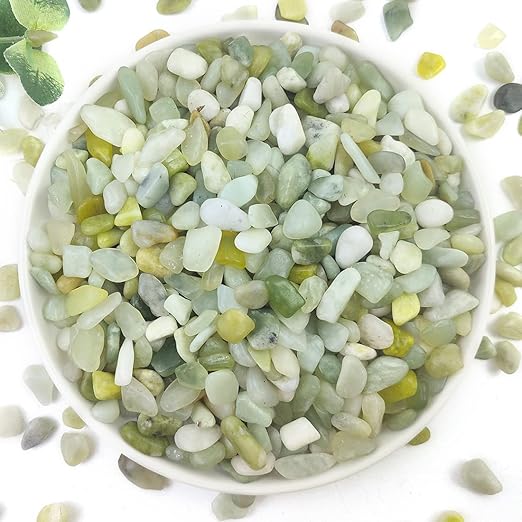 YISZM 10LB Succulent and Cactus Jade Pebbles, 3/8 Inch Natural Decorative Polished Stones, River Rocks for Indoor Plants, Vases, Planters and Outdoor Gardening