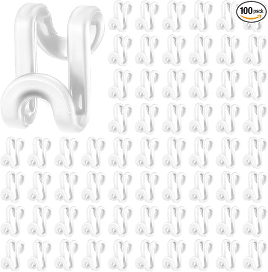 Unittype 100 Pcs Clothes Hanger Connector Hooks, Space Saving Extender Clips Cascading Hanger Hooks Organizer for Closet Organizers, College Dorm Essentials (White)