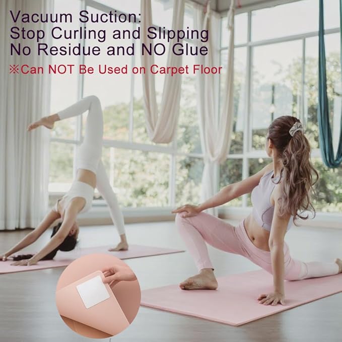 FuKuEn Rug Pad Gripper for Hardwood Floor Non-Slip Vacuum Tech Invisible Grippers for Carpet Anti Skid Self Adhesive Area Rug Pad for Tile Washable Cuttable Reusable Rug Tape 10x10cm