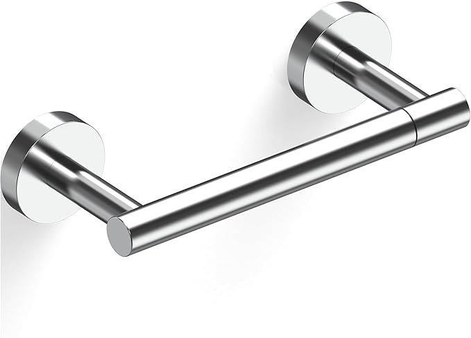 Polished Finish Toilet Paper Holder SUS304 Stainless Steel Double Post Pivoting Toilet Paper Roll Holder Wall Mounted Toilet Tissue Holder for Commercial Bathroom RV