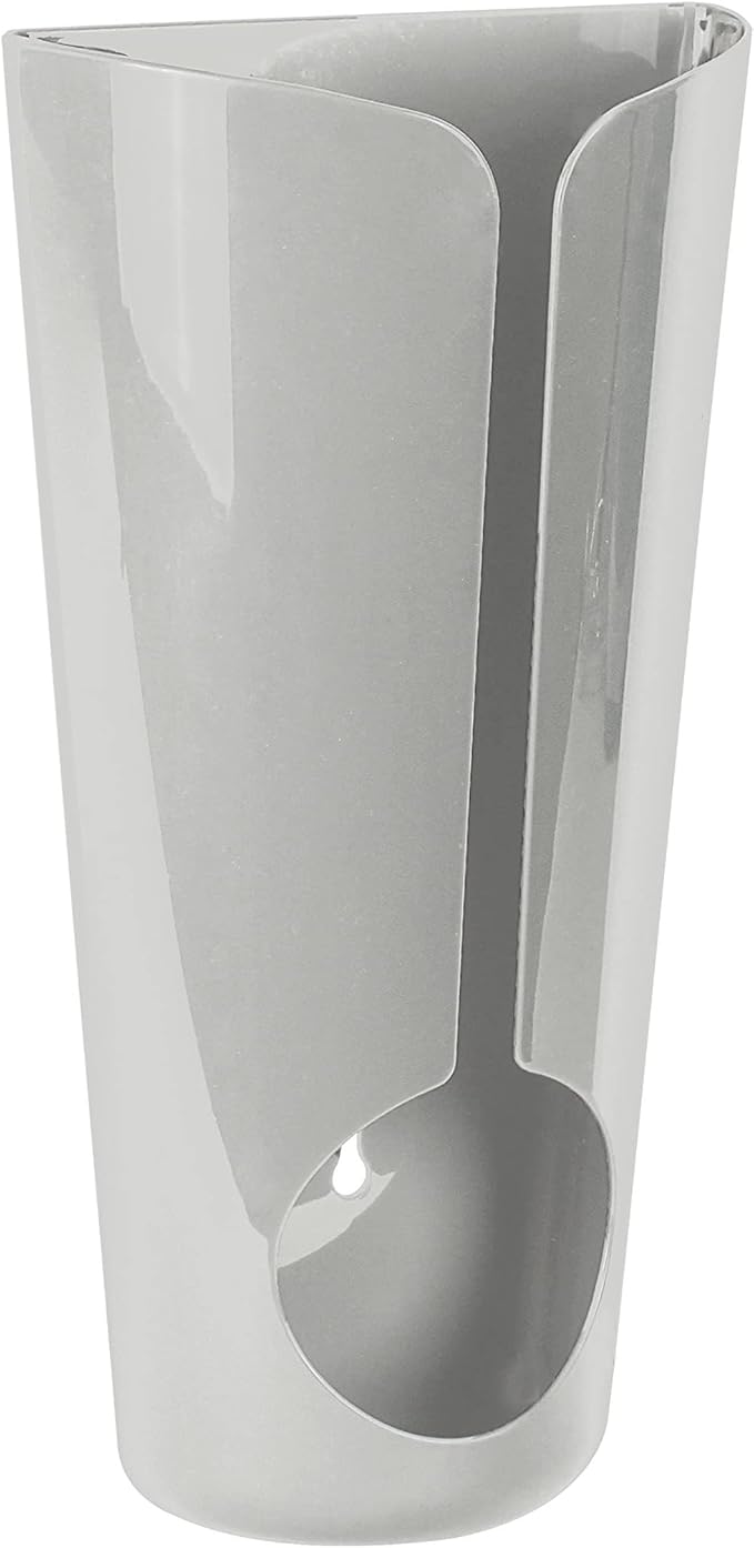 Spectrum Grocery Bag Holder for Plastic Bags Light Gray, Wall Mount Plastic Grocery Bag Dispenser Organizer for Cabinet Door Kitchen Storage, Under Sink Grocery Trash Recycle Bag Organization
