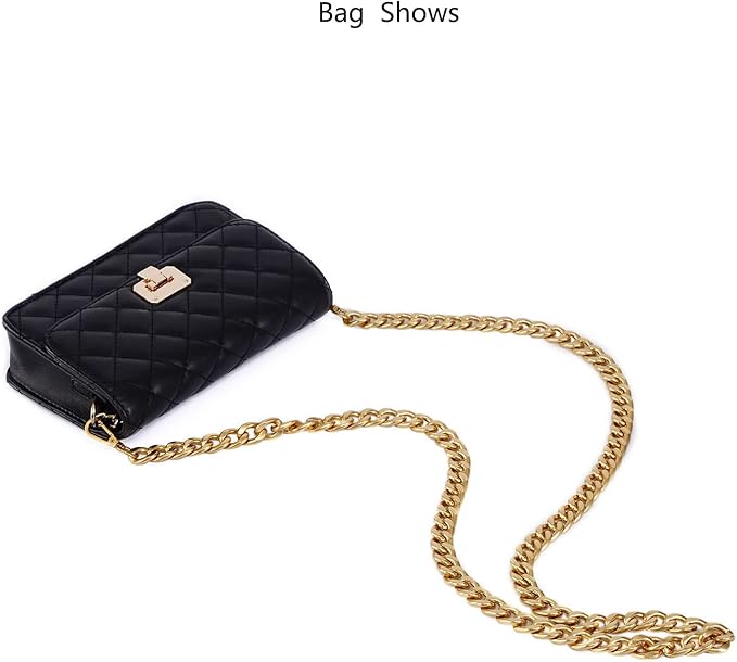Xiazw Medium Size Fabulous Metal Shoulder Crossbody Purse Strap Replacement Bag Chain Accessories (Yellow Gold,48'')