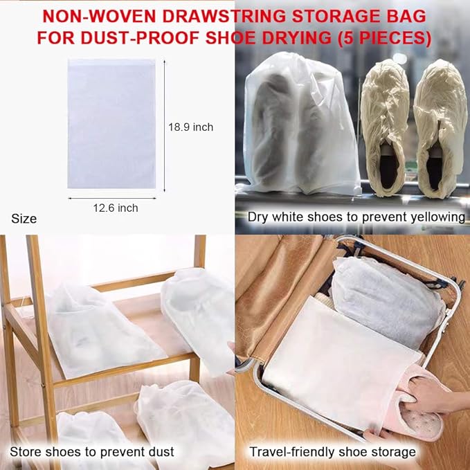 Shoe Washing Machine Bag, Blue and White Stripes Mesh Shoe Washing Bag for Washing Machine - Large Size Fits Various Shoes, Chenille Fabric Protection, Zipper Laundry Bag for Sneakers (2 Pcs) (Grey)