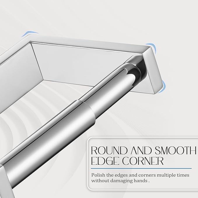 KOKOSIRI Toilet Paper Holder Spring Loaded Bathroom Toilet Roll Holder Wall Mount Stainless Steel Polished Chrome B2011CH