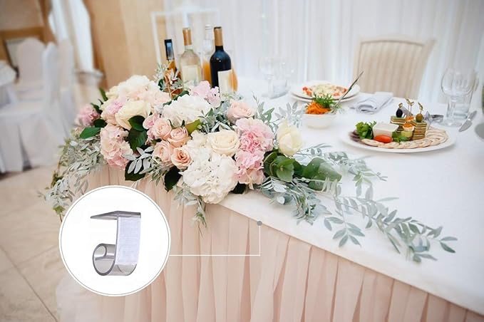 NAVADEAL Table Skirting Clips Tablecloth Clips for Table 1" - 1 1/4" with Hook and Loop | Pack of 50 | Great for Wedding Home Meeting Party Picnic Patio Banquet Indoor Outdoor Events